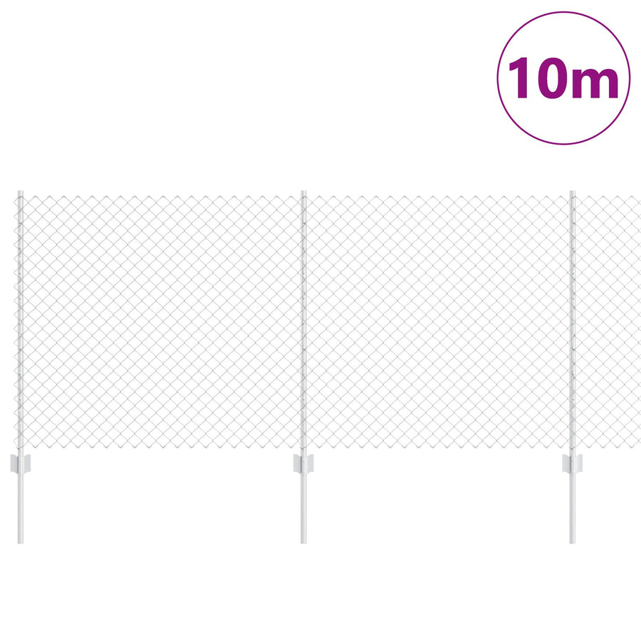 Kettinglink Omheining Met 20 U-Posts Zilver 1X10 M Staal