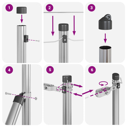 Hekpalen 52 Stuks Ø32 Mm Gegalvaniseerd Staal 80 cm 52x paal