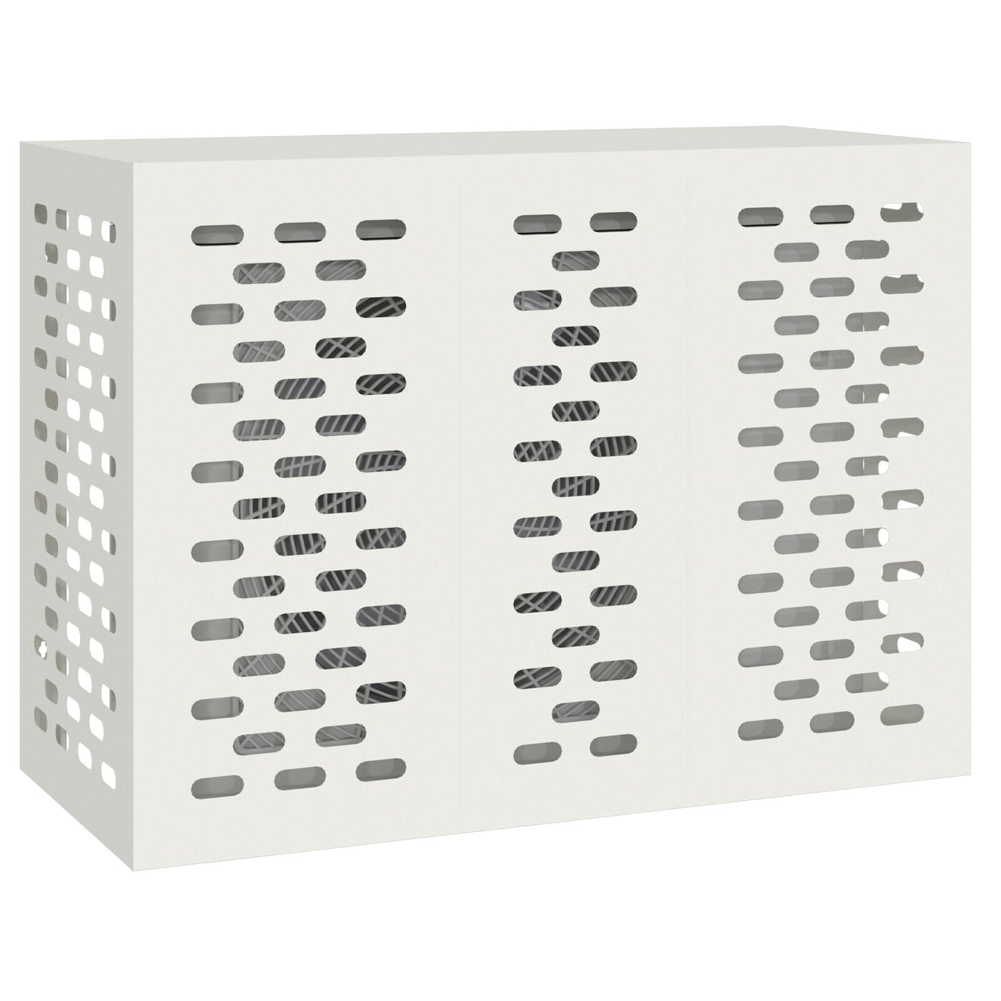 Airconditioner Beschermhoes Staal Wit 110 x 50 x 80 cm