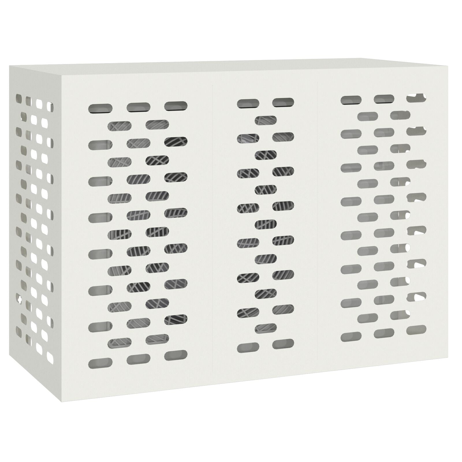 Airconditioner Beschermhoes Staal Wit 110 x 50 x 80 cm