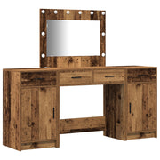 Kaptafel met spiegel 78.5x41x135 cm bruin bewerkt hout