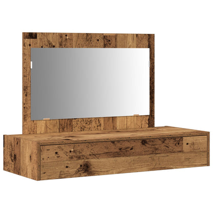 Wandkaptafel - Vintage Hout - 100 x 40 x 70 cm Oude hout zonder LED