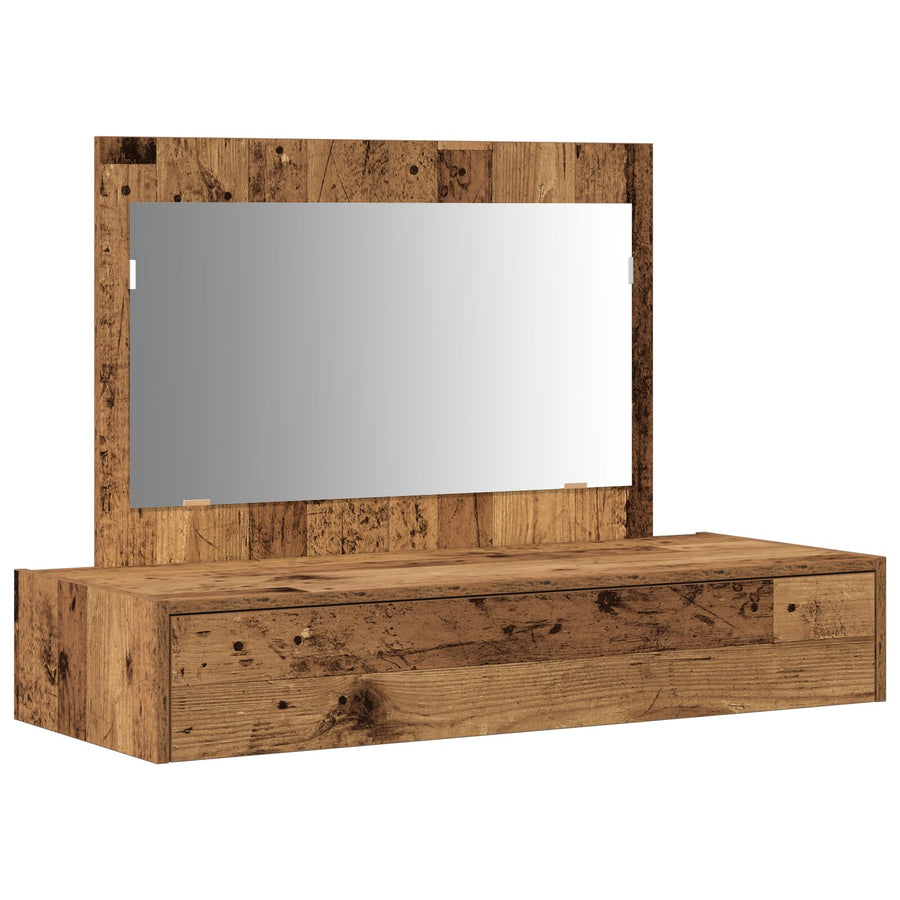 Wandkaptafel - Vintage Hout - 100 x 40 x 70 cm Oude hout zonder LED