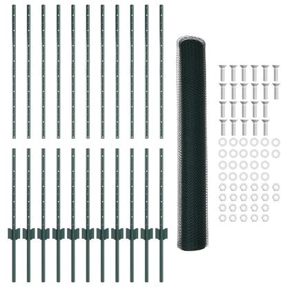 Metaal Tuinhekset Set Van 2 Groen Metaal 25 X 1,2 Meter