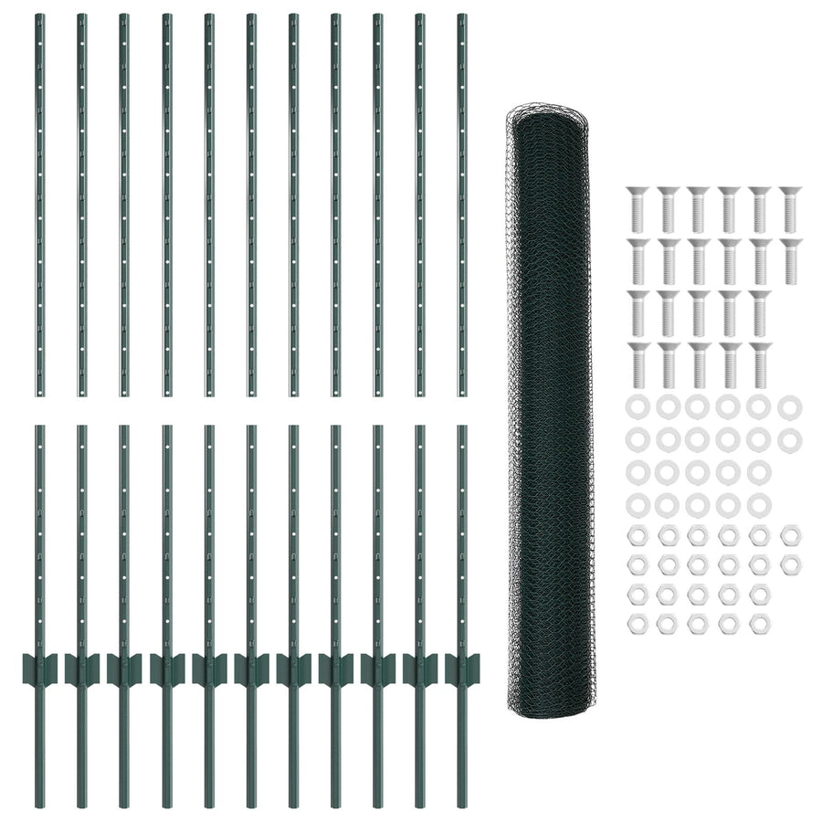 Metaal Tuinhekset Set Van 2 Groen Metaal 25 X 1,2 Meter