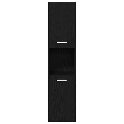Badkamermeubel Set Set Van 3 Zwart Eiken Engineered Hout Strak
