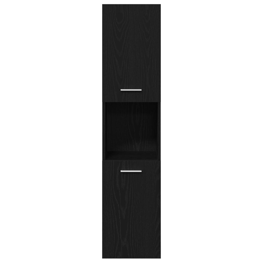 Badkamermeubel Set Set Van 3 Zwart Eiken Engineered Hout Strak