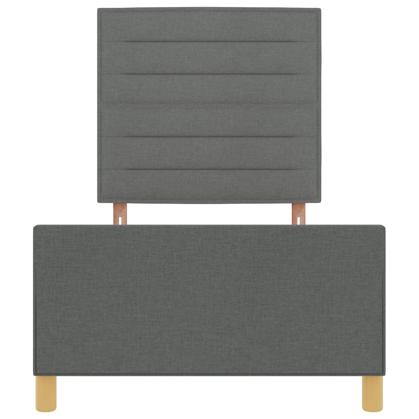 Bedframe Donkergrijs 100X200 Cm Stof Crème