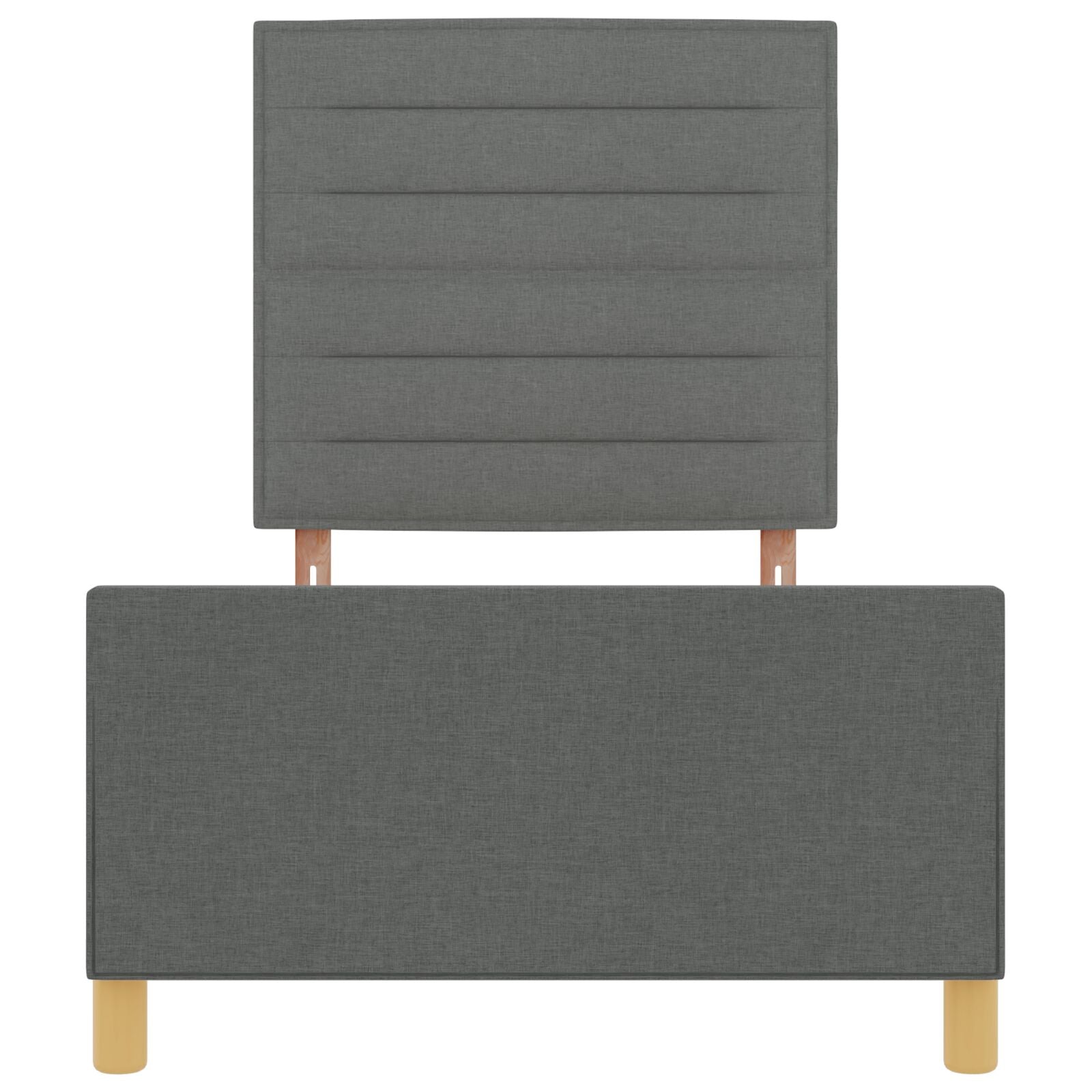 Bedframe Donkergrijs 100X200 Cm Stof Crème