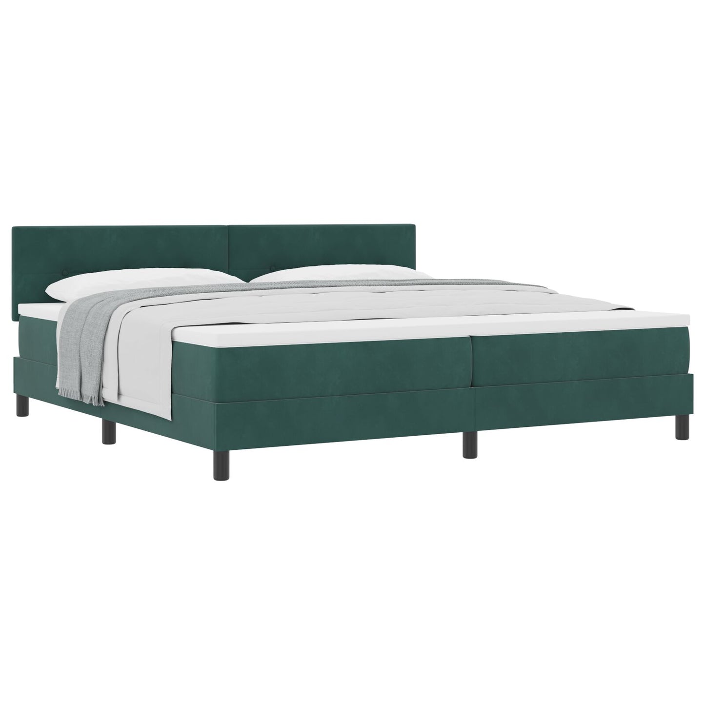 Boxspringbed Met Matras Donkergroen 200X200 Cm Velvet Blauw