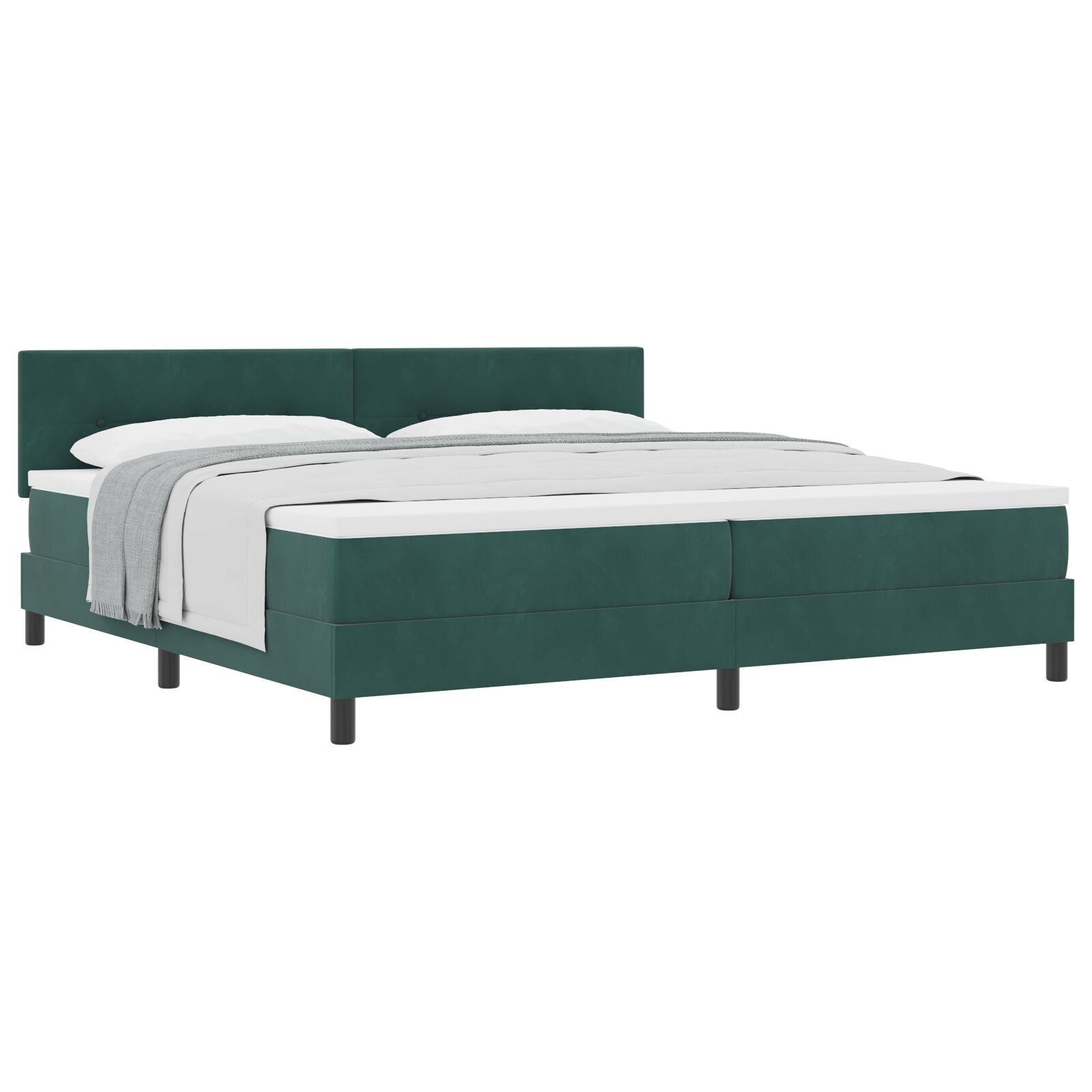 Boxspringbed Met Matras Donkergroen 200X200 Cm Velvet Blauw