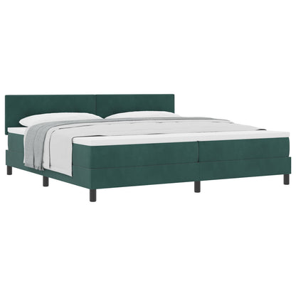 Boxspringbed Met Matras Donkergroen 200X200 Cm Velvet Blauw