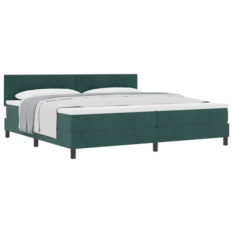Boxspringbed Met Matras Donkergroen 200X200 Cm Velvet Blauw