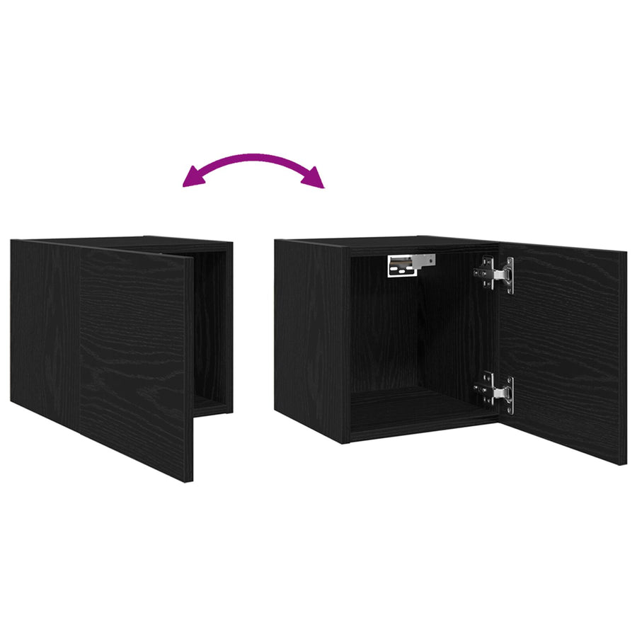 Tv Kast Voor Wandmontage Zwart Eik 30,5X30X30 Cm