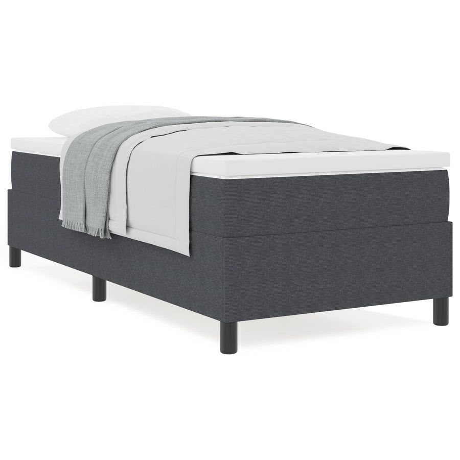 Boxspring Bed Met Matras Donkergrijs 100 X 200 Cm Corduroy Stof