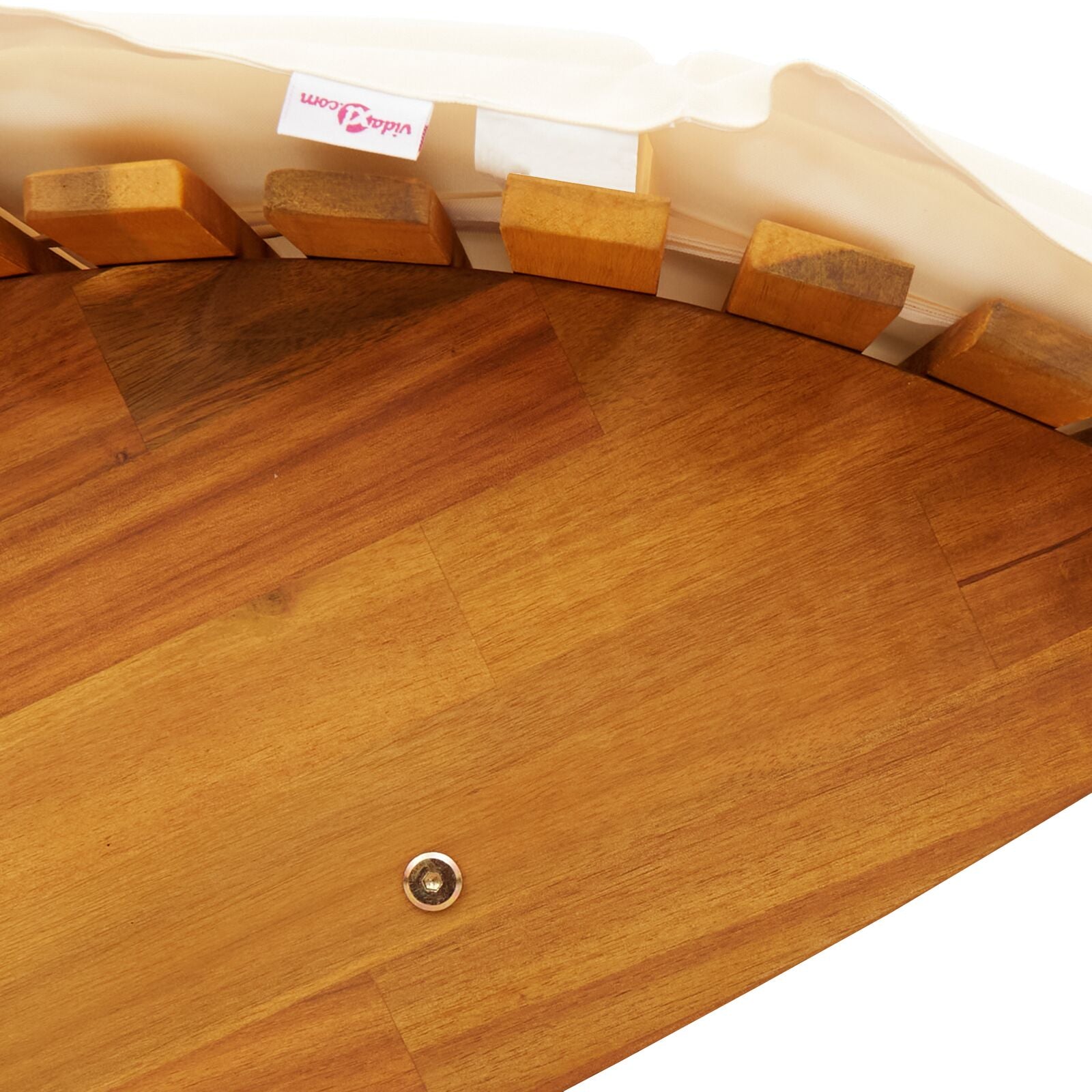 Zonligstoel Set Van 2 Crème, Natuurlijk Hout