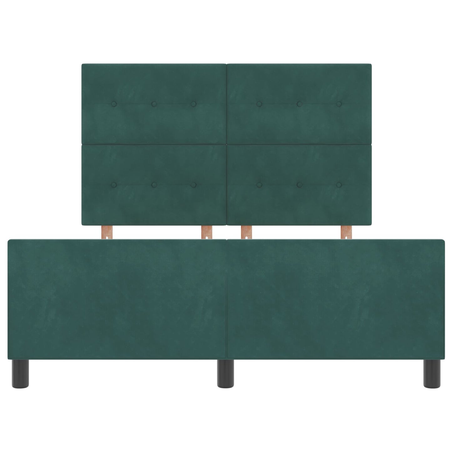 Bedframe Donkergroen 160X200 Cm Velvet Crème