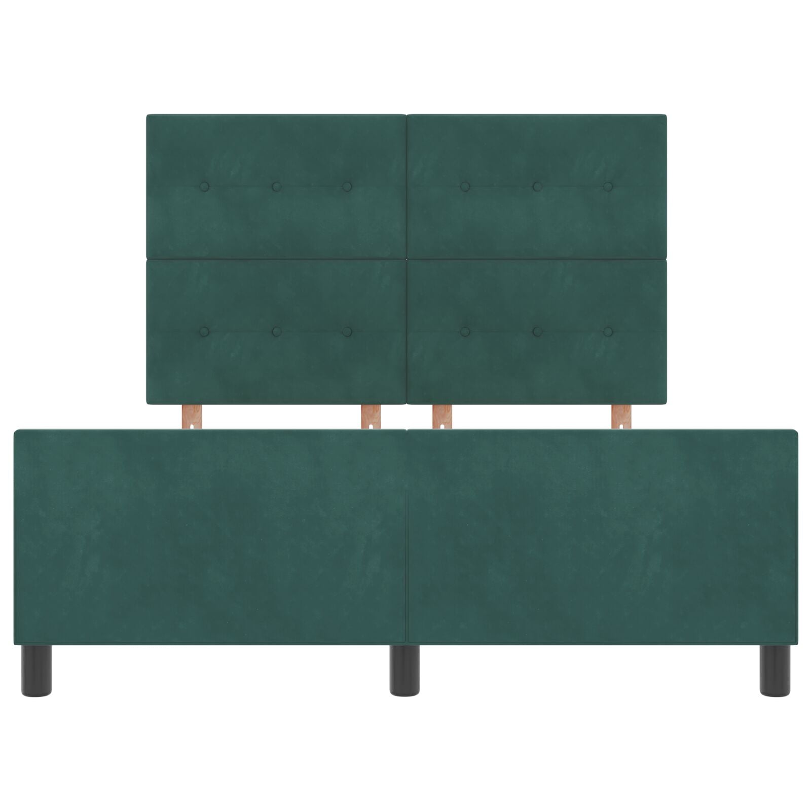 Bedframe Donkergroen 160X200 Cm Velvet Crème