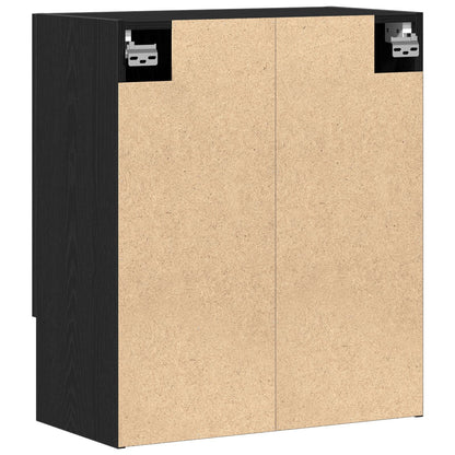 Wandkast Zwart Eiken 60X31X70 Cm Engineered Hout