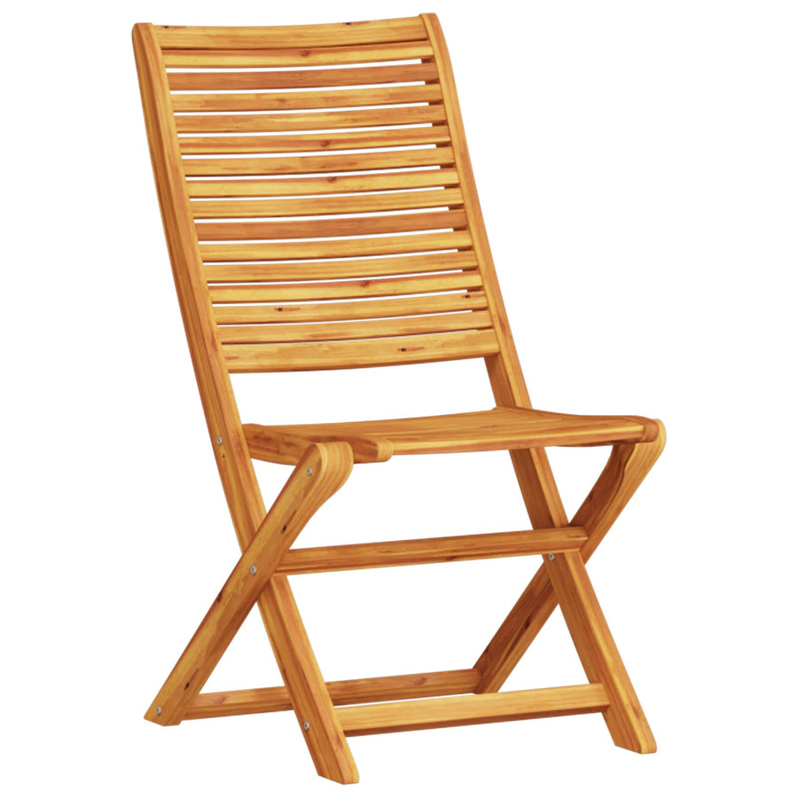 3-Delige Opvouwbare Bistroset Van Massief Acaciahout 60 cm tafel diameter 2 stoelen + ronde tafel