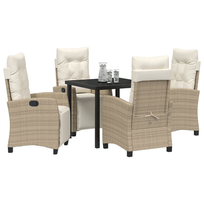5-Delig Tuin Eetset Beige Poly Rattan
