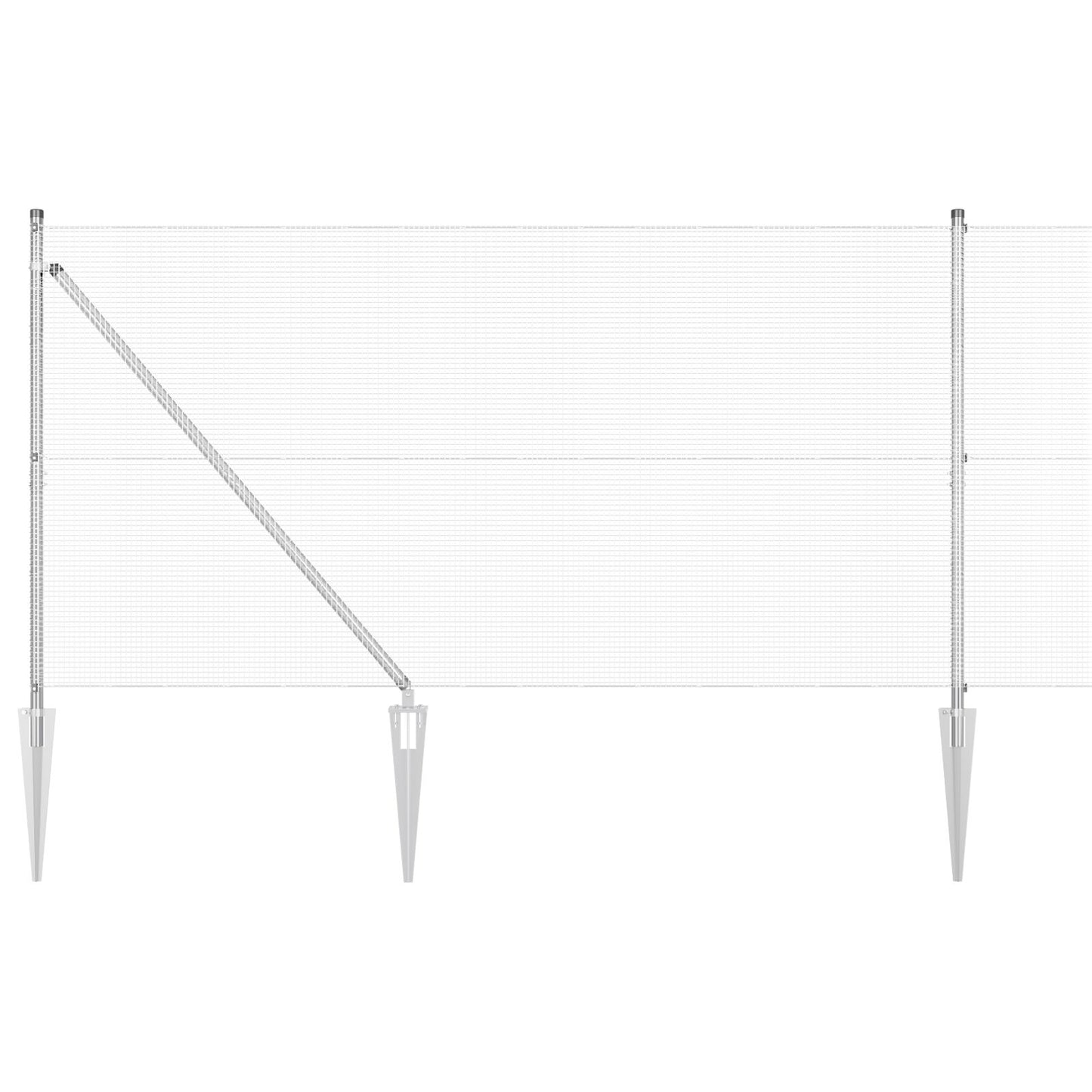 Gelaste Draad Omheining Met 13 Spike Posten 1,4X50 M Gegalvaniseerd Staal Gegalvaniseerd Staal