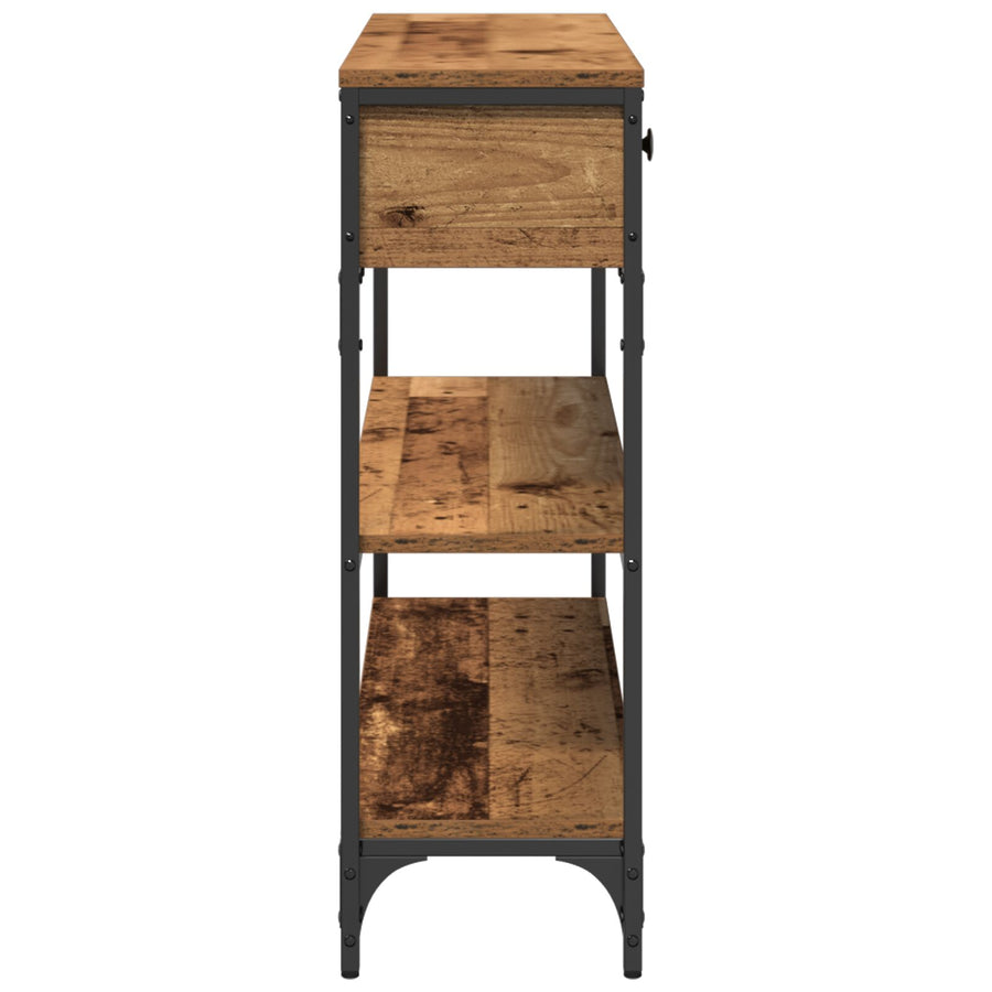 Console Tafel Oud Hout 100X25X75 Cm Engineerend Hout En Staal