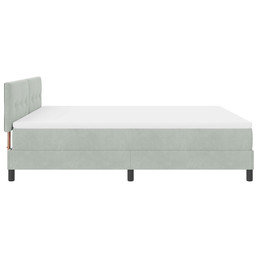 Boxspringbed Met Matras Lichtgrijs Super King Velvet Blauw