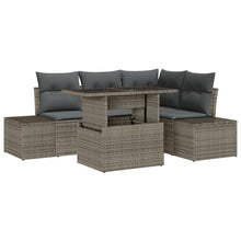 Tuinbank Set Set Van 5 Grijs Riet, Polyester Tuinbank Set