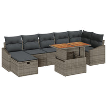 8-Delige Tuin Sofa Set Met Kussens Grijs Poly Rattan Wit