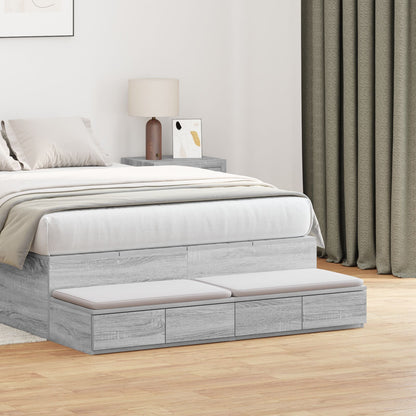 Bedladen 120X36,5X16,5 Cm Geëngenieerd Hout Grijs Sonoma 120 x 36.5 x 16.5 cm