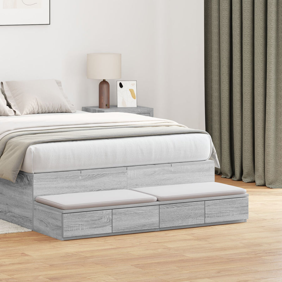 Bedladen 120X36,5X16,5 Cm Geëngenieerd Hout Grijs Sonoma 120 x 36.5 x 16.5 cm