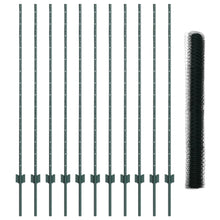 Hekpalen 11 St U-Kanaal Groen 140 Cm Staal,  Hexagonaal Hek Groen 1.4X25 M Staal
