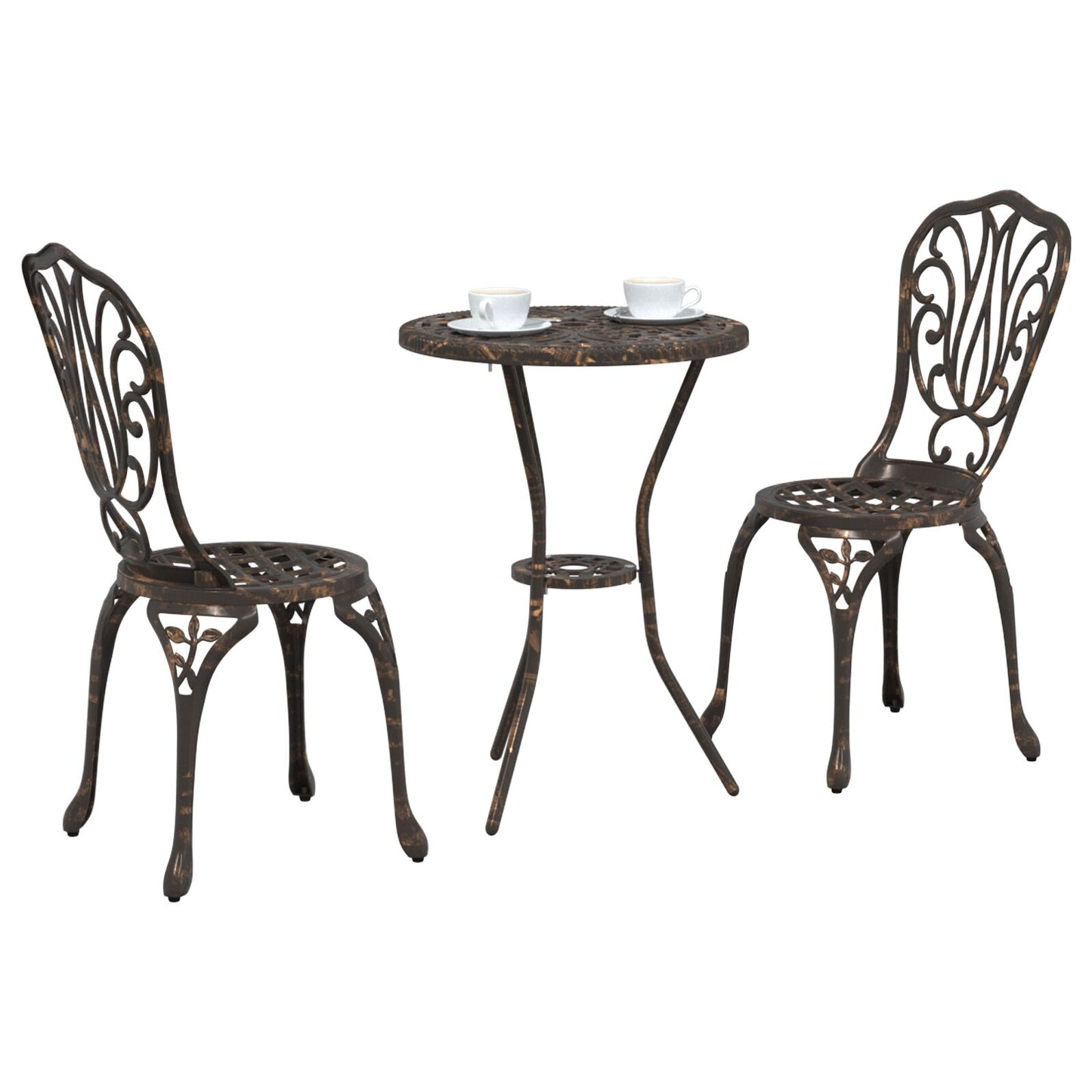 3-Delige Tuin Bistro Set Gietaluminium Brons