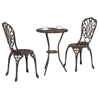 3-Delige Tuin Bistro Set Gietaluminium Brons