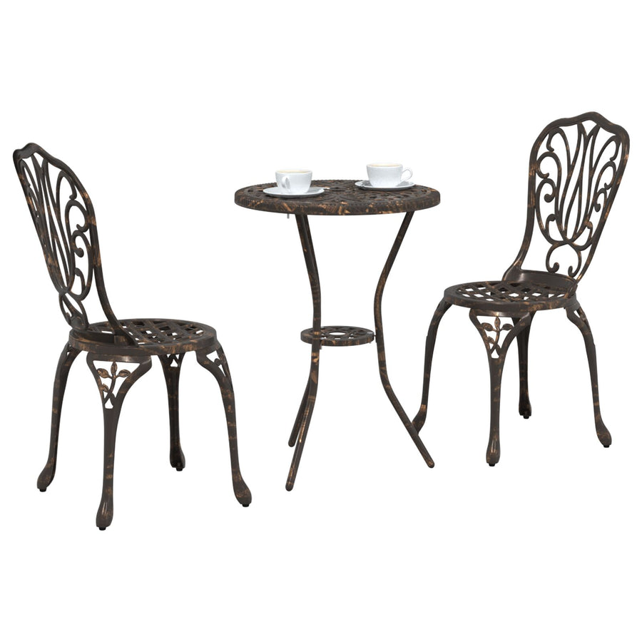 3-Delige Tuin Bistro Set Gietaluminium Brons