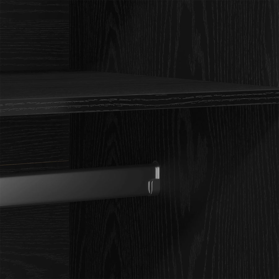 Kledingkast Zwart Eiken 90X52X200 Cm Behandeld Hout