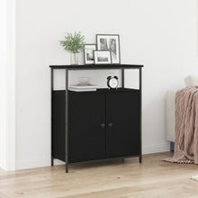 Wandkast Zwart Eiken 69,5X34X90 Cm Geengineerd Hout