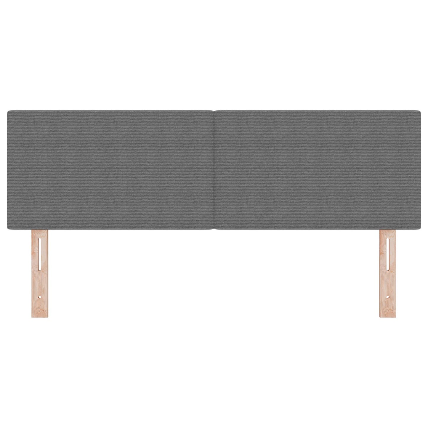 Hoofdbord Effen Ontwerp Lichtgrijs Korduroy Stof Licht grijs 160 cm Laag hoofdbord
