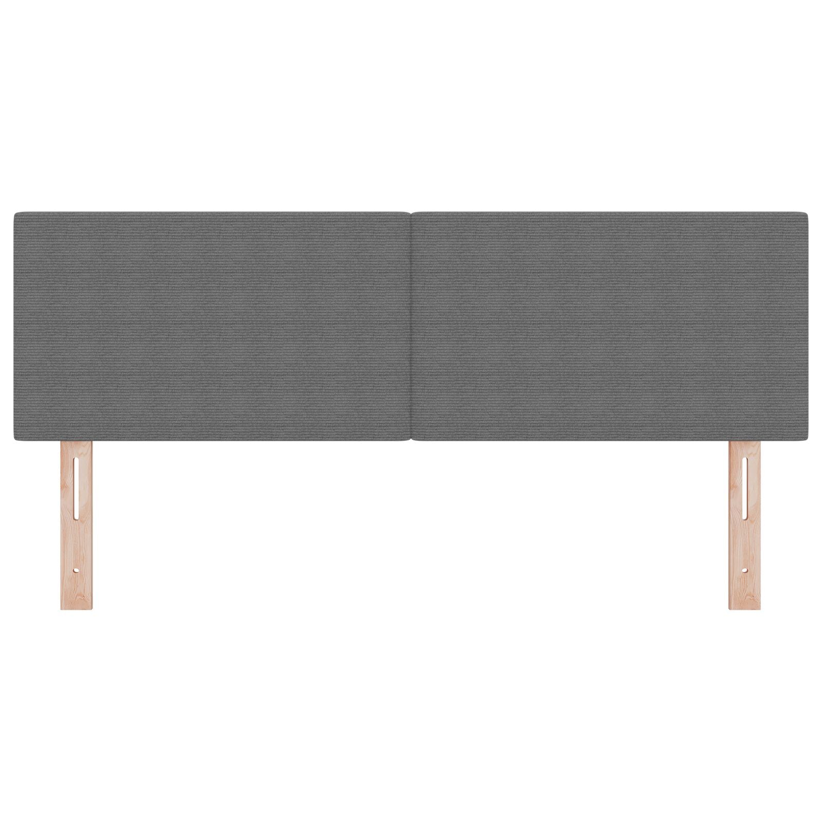 Hoofdbord Effen Ontwerp Lichtgrijs Korduroy Stof Licht grijs 160 cm Laag hoofdbord