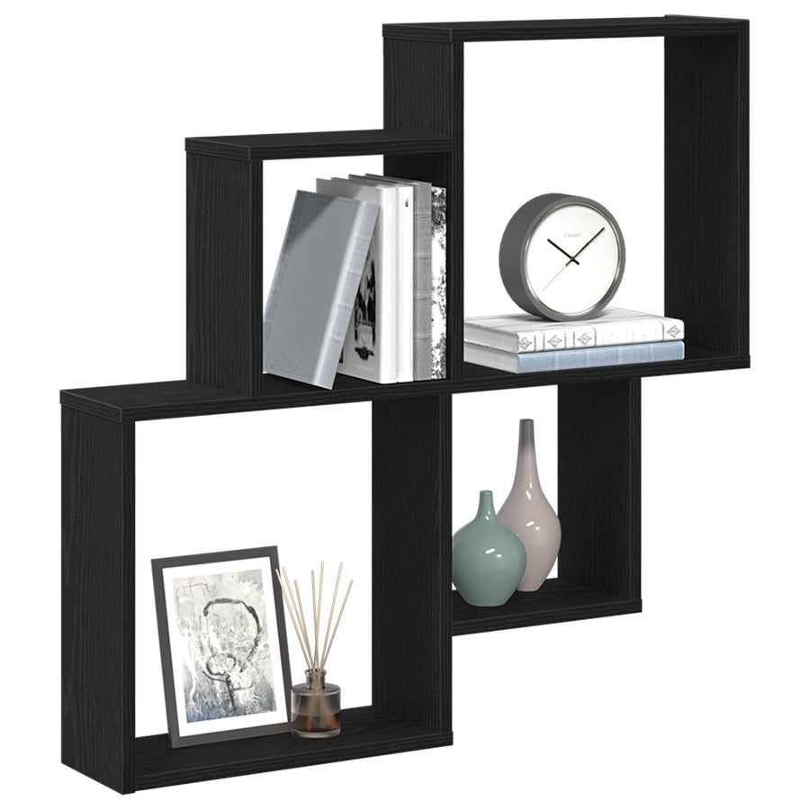 Wandkast Zwart Eiken 80X15X78,5 Cm Gemaakt Van Hout