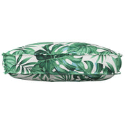 Stoelkussen 70x40x12 cm bladpatroon groen polyester