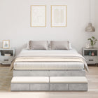 Storage Bed Frame with Drawer Concrete Grey 150 cm Engineered Wood