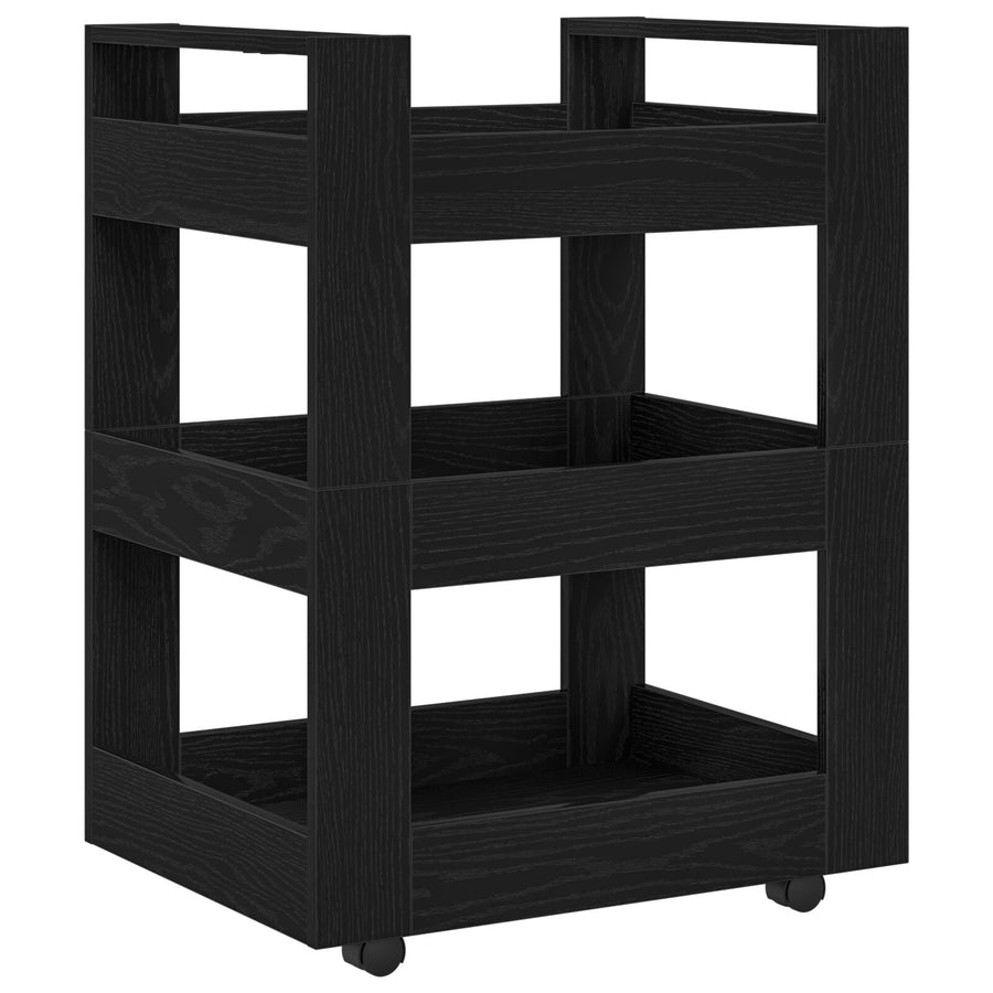 Keuken Trolley 60X45X80 Cm Samengesteld Hout Zwart eiken