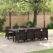 Tuinset 9-delig poly rattan bruin
