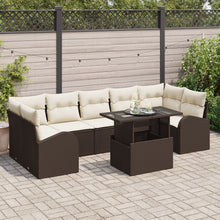 8 Delige Tuinbankset Met Kussens Bruin Poly Rattan