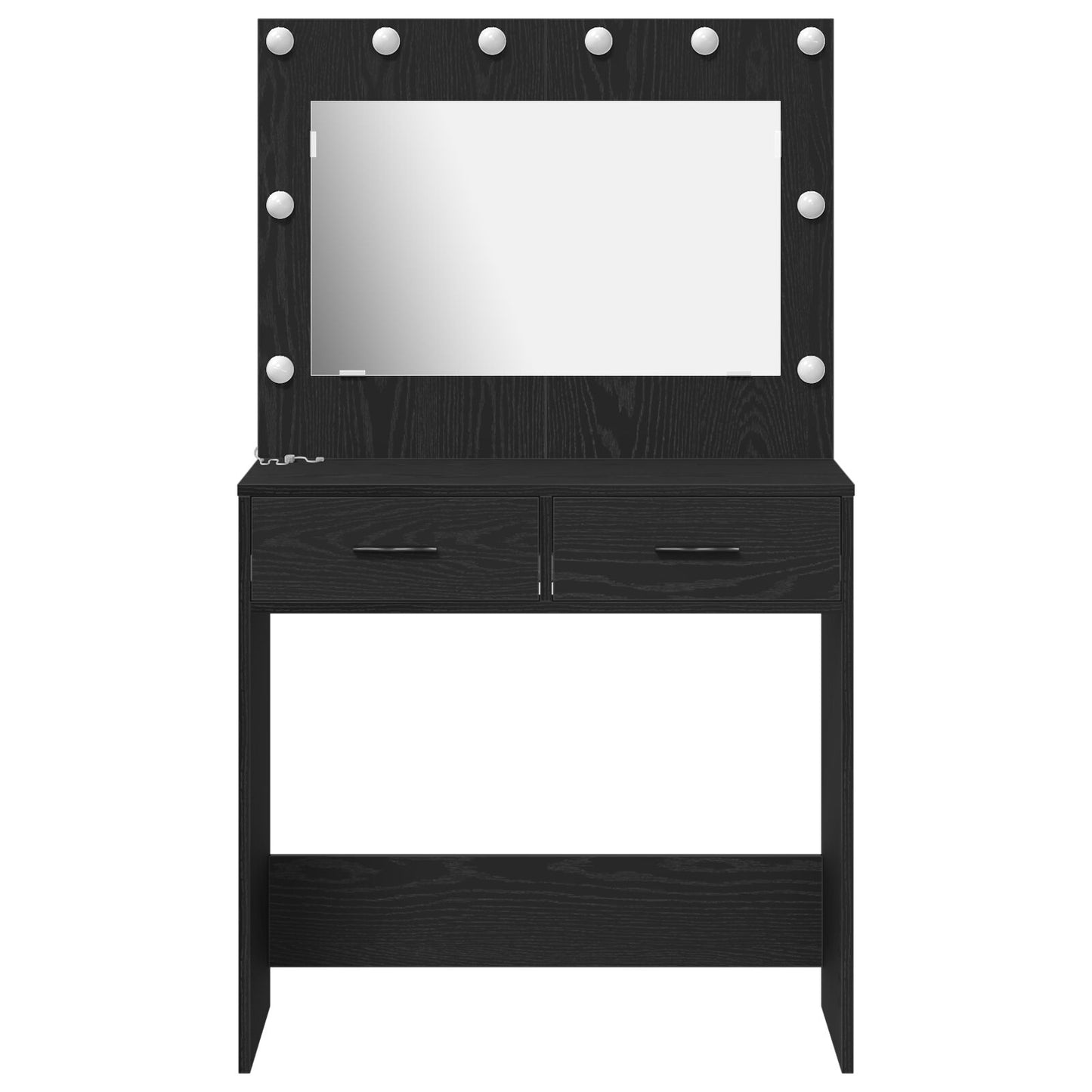 Kaptafel Met Led-Verlichting - - Zwart eiken 78,5 x 41 x 135 cm