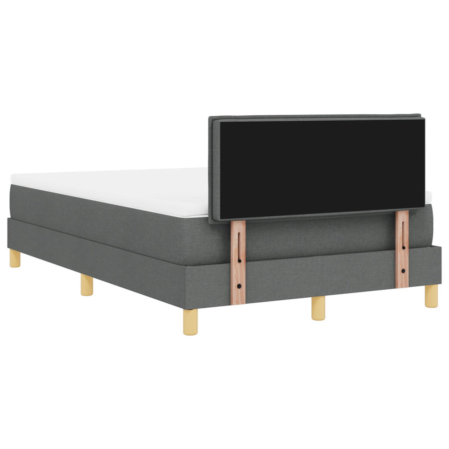 Donkergrijs Boxspringbed Met Matras 120X190 Cm Blauw