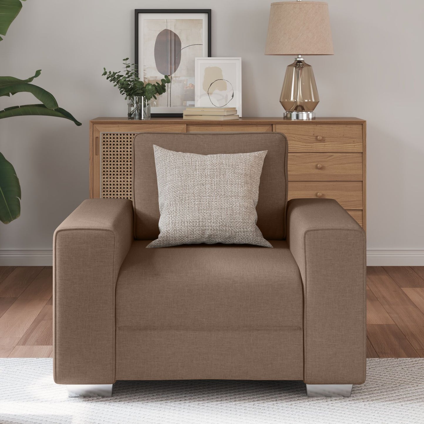 Fauteuil Stof Bruin 59 cm