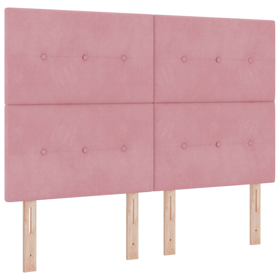 Boxspringbed Met Matras Roze 140X200 Cm Fluweel Blauw